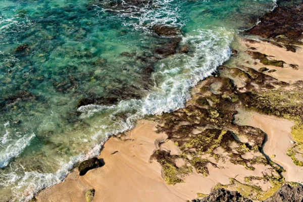 photo de sumba plage déserte vue d'en haut