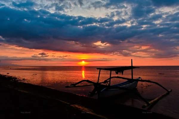 sunset coucher de soleil bali lovina indonesie photo art